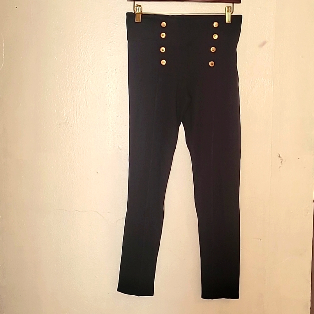 Zara Blue Ankle Cropped Pants with Nautical Flair